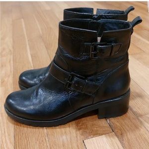 Michael Kors Jet Set 6 Gretchen Moto Ankle Bootie Black Leather Size 7M